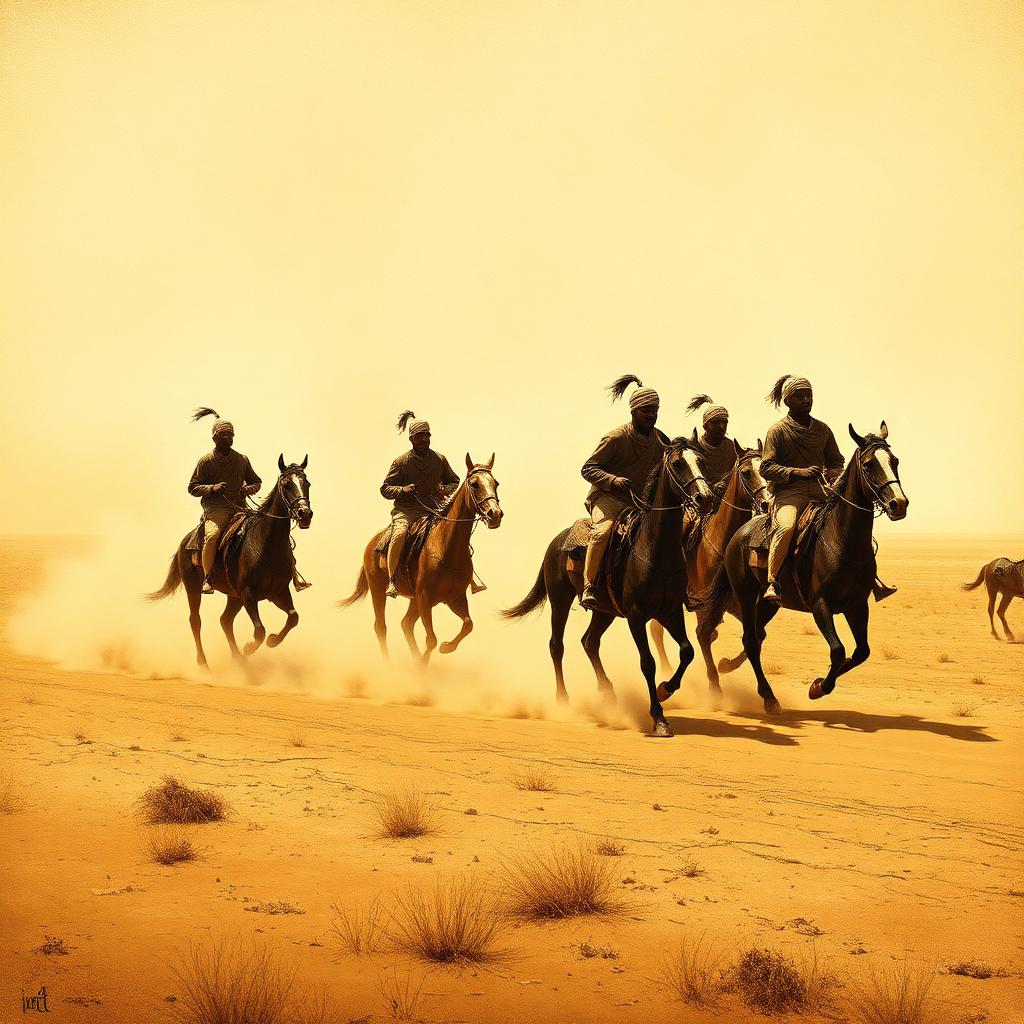 Cavalry formation on open plain — artist's historical impression.